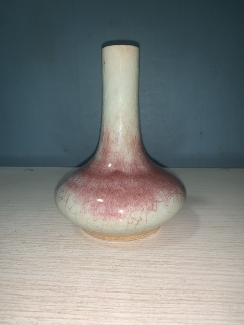 古玩陶瓷郎紅釉荸薺瓶拍賣，當前價格13800元
