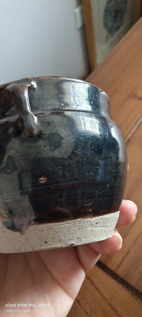古玩陶瓷磁州窯黑釉雙系罐真品鑒賞圖