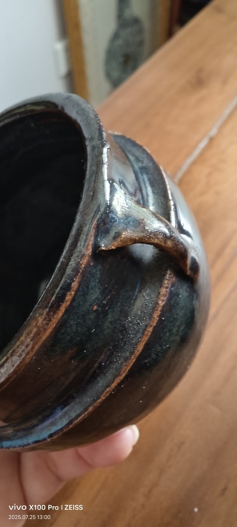 古玩陶瓷磁州窯黑釉雙系罐真品鑒賞圖