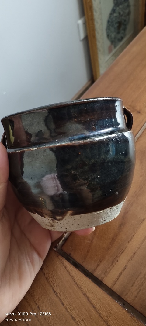 古玩陶瓷磁州窯黑釉雙系罐真品鑒賞圖