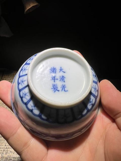 古玩陶瓷龍鶴紋青花碟真品鑒賞圖