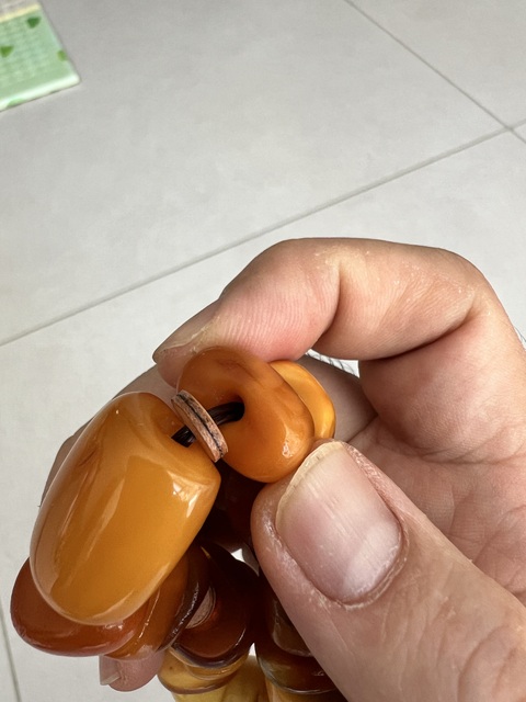 古玩玉器天然老蜜蠟手串真品鑒賞圖