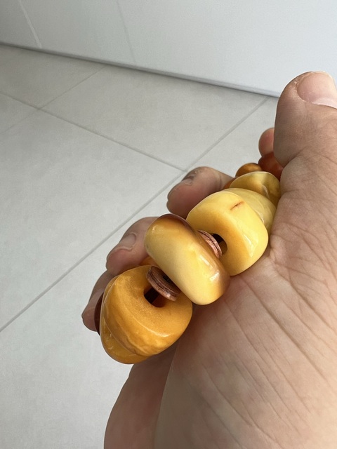 古玩玉器天然老蜜蠟手串真品鑒賞圖