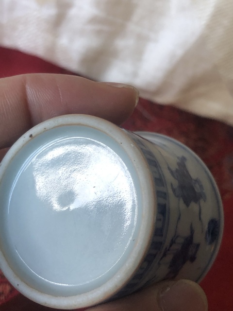 古玩陶瓷人物紋青花杯真品鑒賞圖