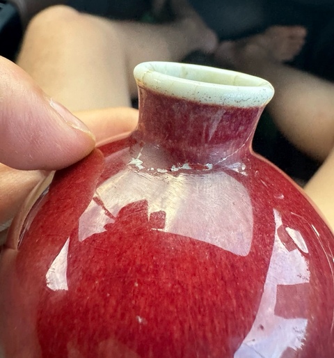 古玩陶瓷紅釉梅瓶真品鑒賞圖