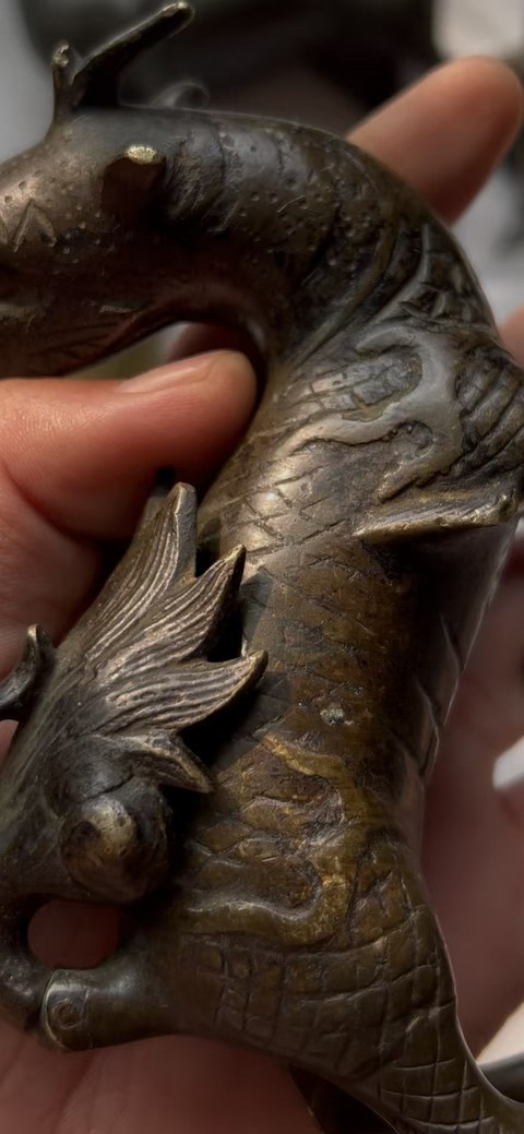 古玩銅器銅瑞獸真品鑒賞圖