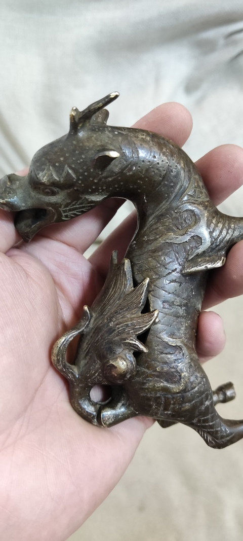 古玩銅器銅瑞獸真品鑒賞圖