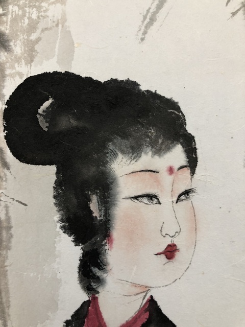 古玩字畫傅抱石款仕女圖真品鑒賞圖
