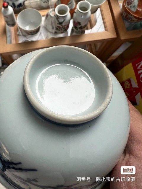 古玩陶瓷花鳥紋青花蓋碗真品鑒賞圖