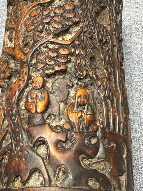 古玩玉器漢白玉雕“筆筒”真品鑒賞圖