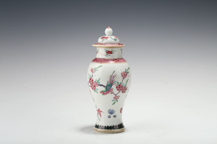 古玩陶瓷雍正·粉彩錦雞牡丹紋蓋瓶真品鑒賞圖