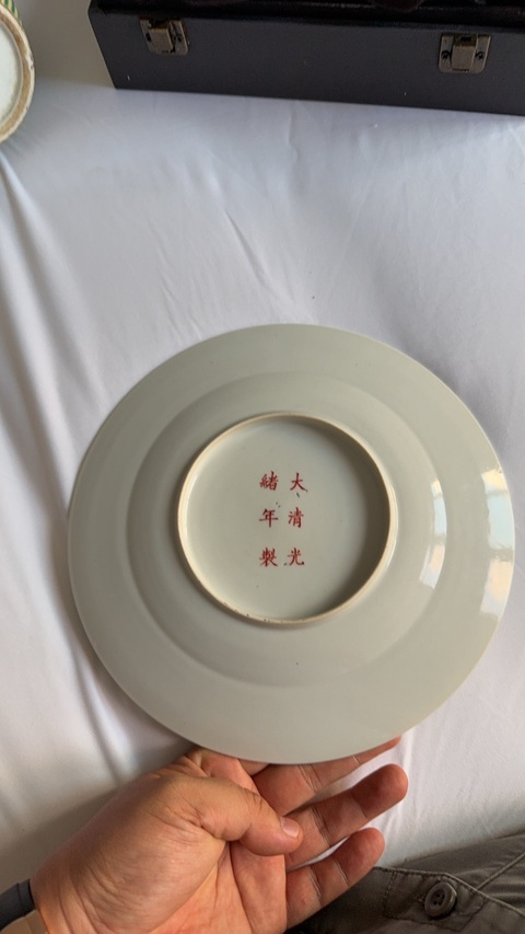 古玩陶瓷人物紋五彩盤真品鑒賞圖