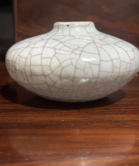 古玩陶瓷哥釉水注真品鑒賞圖