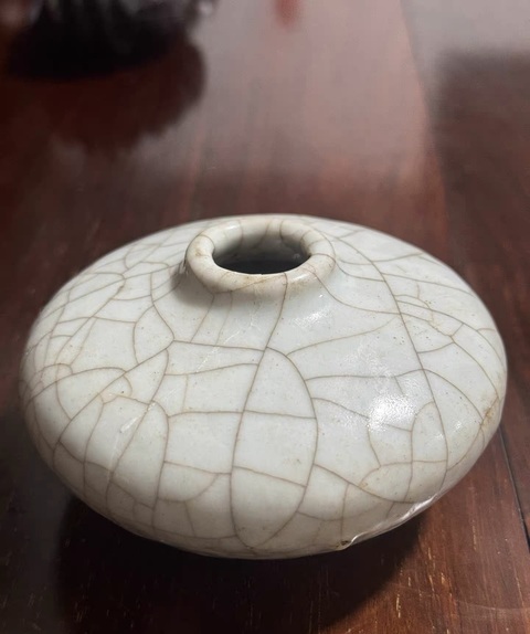 古玩陶瓷哥釉水注真品鑒賞圖