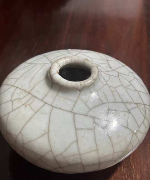古玩陶瓷哥釉水注真品鑒賞圖