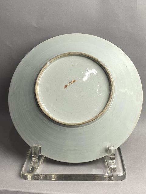 古玩陶瓷晚清粉彩官上加官紋超大盤真品鑒賞圖