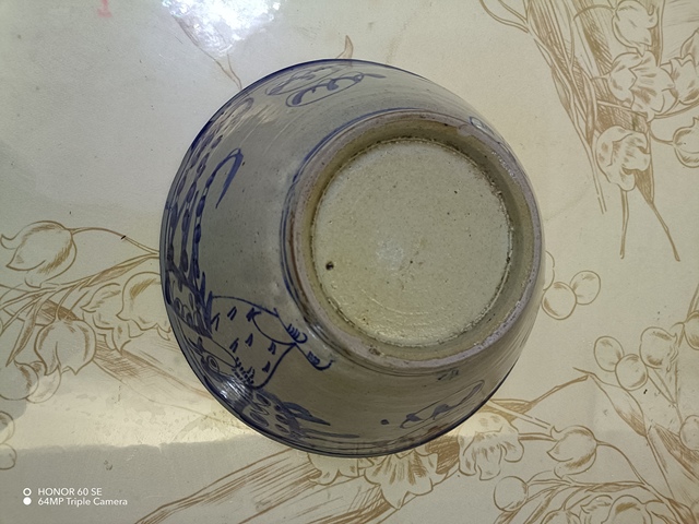 古玩陶瓷大雞圖青花碗真品鑒賞圖