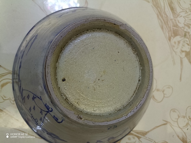 古玩陶瓷大雞圖青花碗真品鑒賞圖