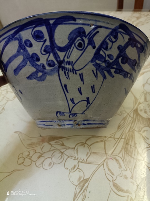 古玩陶瓷大雞圖青花碗真品鑒賞圖