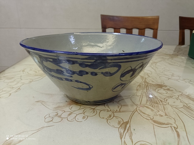 古玩陶瓷大雞圖青花碗真品鑒賞圖