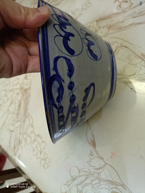 古玩陶瓷大雞圖青花碗真品鑒賞圖