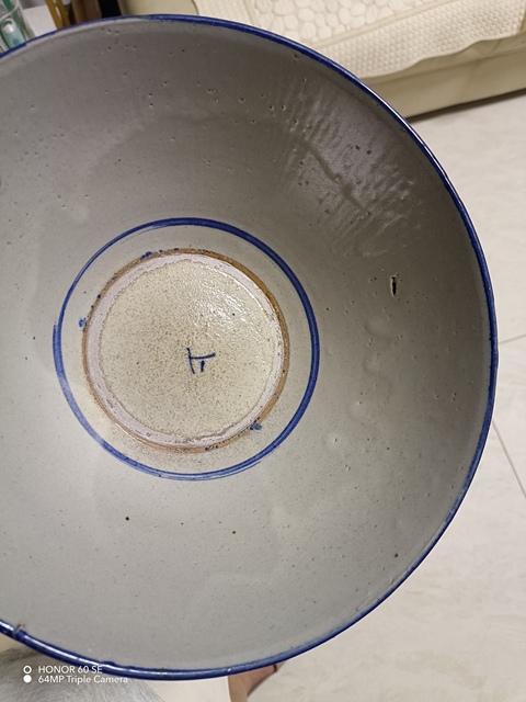 古玩陶瓷大雞圖青花碗真品鑒賞圖