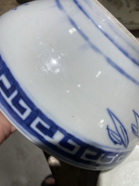 古玩陶瓷壽字紋青花碗真品鑒賞圖
