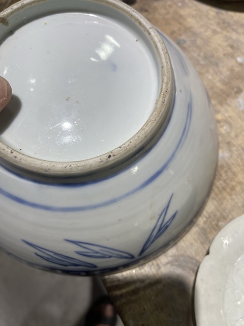 古玩陶瓷壽字紋青花碗真品鑒賞圖