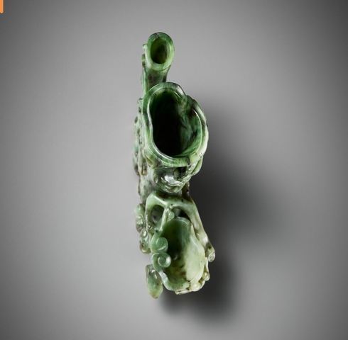 古玩玉器和田玉雕“松竹花插”真品鑒賞圖