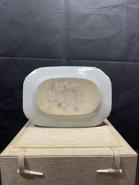 古玩陶瓷青花花卉紋八方盤真品鑒賞圖