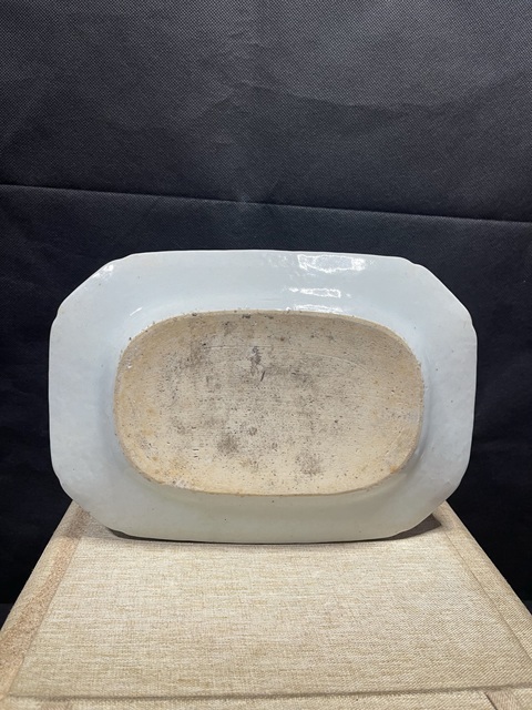古玩陶瓷青花花卉紋八方盤真品鑒賞圖