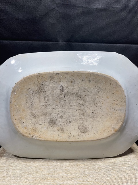 古玩陶瓷青花花卉紋八方盤真品鑒賞圖