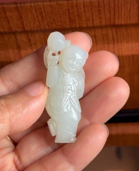 古玩玉器和田玉雕“童子”真品鑒賞圖
