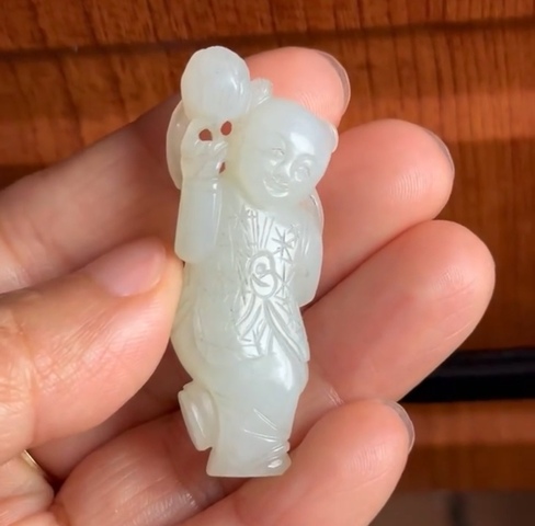 古玩玉器和田玉雕“童子”真品鑒賞圖