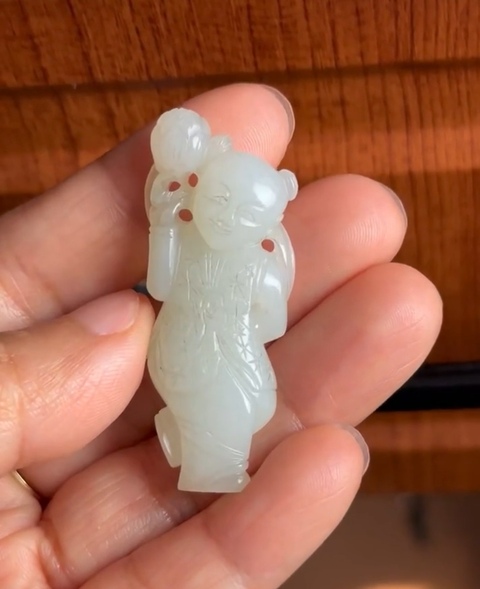 古玩玉器和田玉雕“童子”真品鑒賞圖