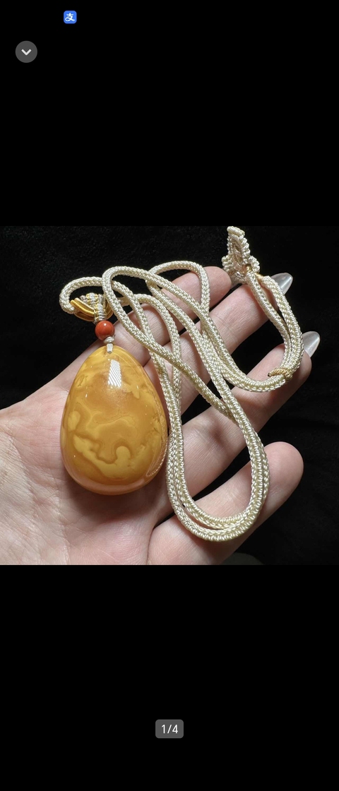 古玩玉器天然蜜蠟吊墜真品鑒賞圖