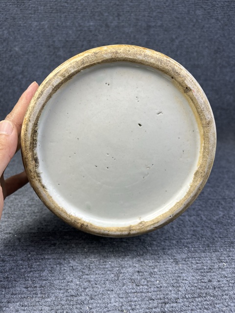 古玩陶瓷豆青青花鳳穿牡丹紋盤口瓶拍賣,當前價格4999元