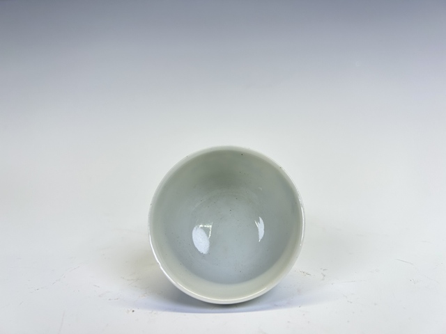 古玩陶瓷清中期·太公垂釣青花詩文杯拍賣，當前價格1099元