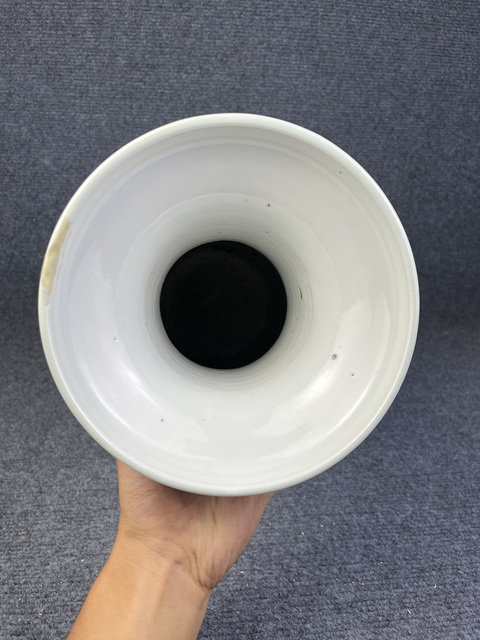 古玩陶瓷豆青青花博古花卉紋大瓶拍賣,當前價格3888元