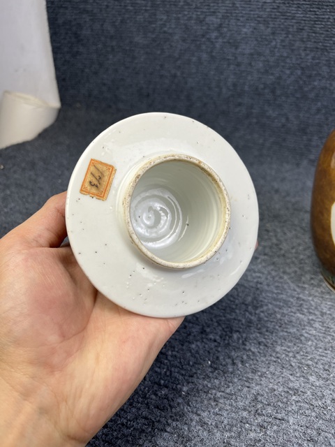 古玩陶瓷紫金釉開窗五彩洞石花鳥紋將軍罐拍賣,當前價格3988元