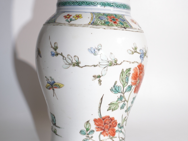 古玩陶瓷清康熙·五彩花鳥鳳尾尊真品鑒賞圖