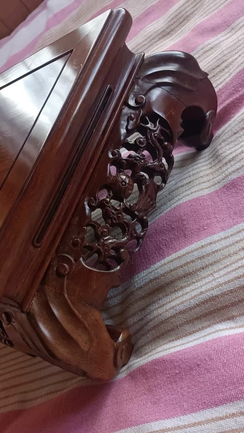 古玩雜項酸枝木小炕桌兒真品鑒賞圖