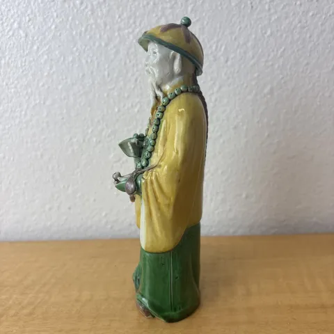 古玩陶瓷素三彩滿大人造像真品鑒賞圖