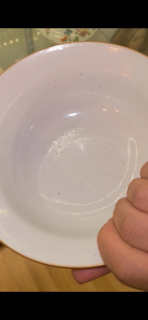 古玩陶瓷清道光 松石綠堆白折沿碗真品鑒賞圖