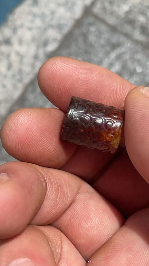 古玩玉器仿古做舊玉勒子真品鑒賞圖