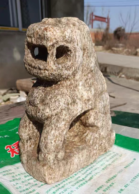 古玩雜項元.漢白玉獅子拍賣，當前價格15800元