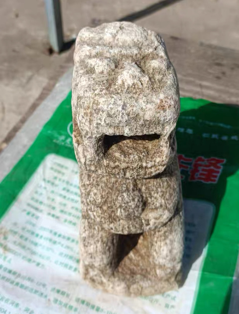 古玩雜項元.漢白玉獅子拍賣，當前價格15800元