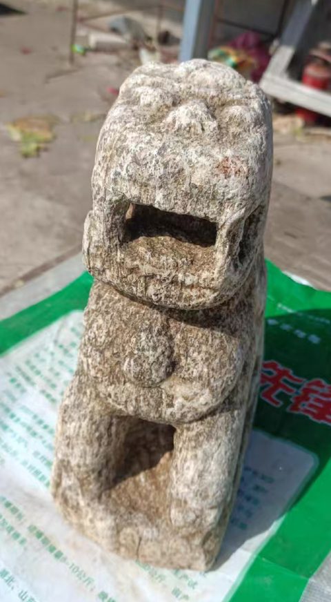 古玩雜項元.漢白玉獅子拍賣，當前價格15800元