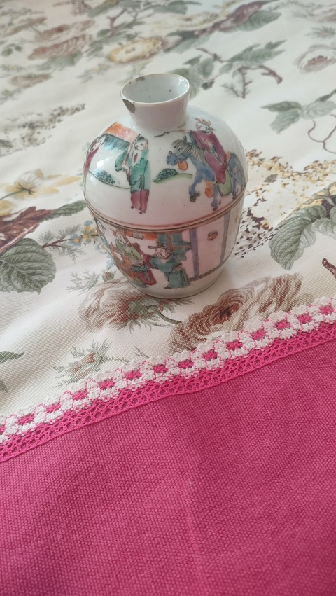 古玩陶瓷粉彩蓋盅真品鑒賞圖