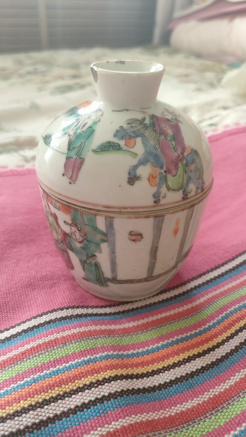 古玩陶瓷粉彩蓋盅真品鑒賞圖
